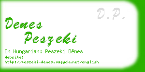 denes peszeki business card